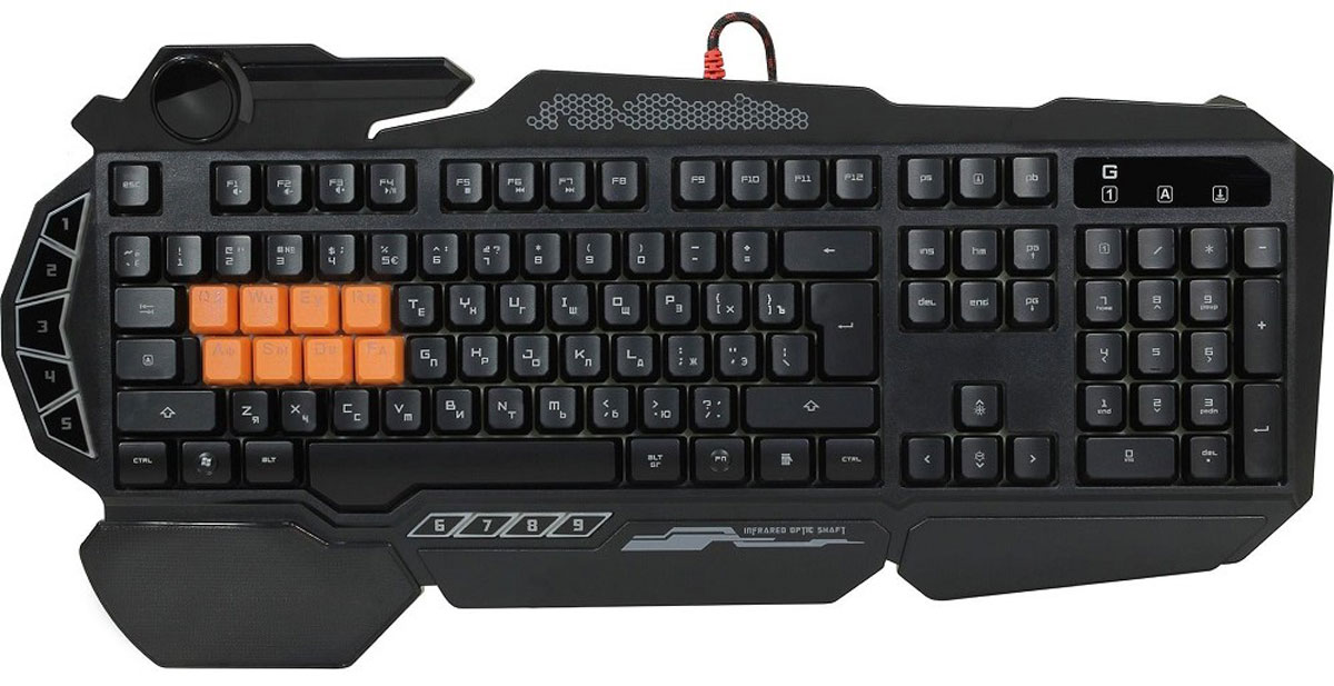 A4Tech Bloody B318, Black игровая клавиатура326276 A4Tech Bloody B318, Black игровая клавиатура326276Bloody B318 - самая быстрая игровая клавиатура в мире с механическими переключателями на игровых клавишах. Благодаря инновационной Light Strike технологии скорость отклика клавиатуры составляет всего 0,2 мс. Клавиатура отличается безупречной управляемостью и абсолютной точностью. Идеальное оружие для борьбы с противником! Новые переключатели срабатывают на 30% быстрее, чем обычные механические переключатели. Полный ход клавиш равен 2,2 мм, ход до срабатывания - 1,5 мм. Ключевой особенностью продукта является двойная защита от воды. Благодаря водоотталкивающему покрытию и отверстиям для стока воды случайно пролитая жидкость на клавиатуру не выведет её из строя. Мягка настраиваемая подсветка обеспечивает идеальную видимость в темноте. Активация мультимедийных функций происходит путём одновременного нажатия клавиши Fn и любого элемента ряда F1-F7. После установки фирменного программного обеспечения клавиатура обретает богатые функциональные...