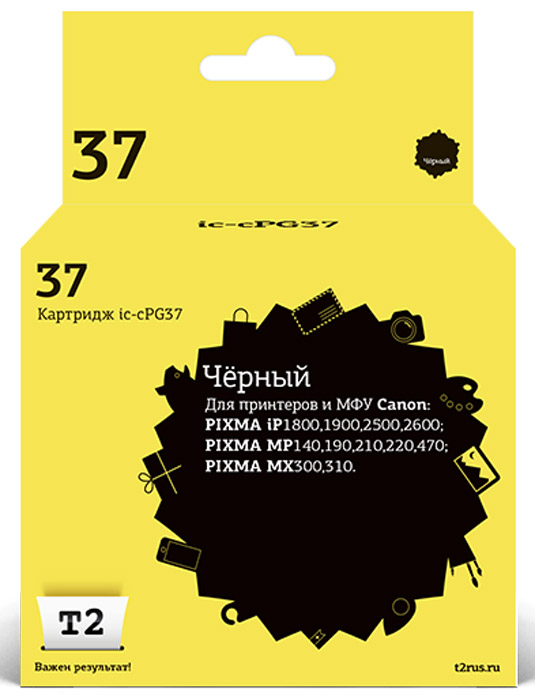 T2 IC-CPG37 картридж для Canon PIXMA iP1800/1900/2500/2600/MP140/190/210/220/470/MX300/310, BlackIC-CPG37 T2 IC-CPG37 картридж для Canon PIXMA iP1800/1900/2500/2600/MP140/190/210/220/470/MX300/310, BlackIC-CPG37Картридж T2 IC-CPG37 с черными чернилами для струйных принтеров и МФУ Canon. Картридж собран из японских комплектующих и протестирован по стандарту ISO. Совместимость: Canon PIXMA iP1800/1900/2500/2600, MP140/190/210/220/470, MX300/310