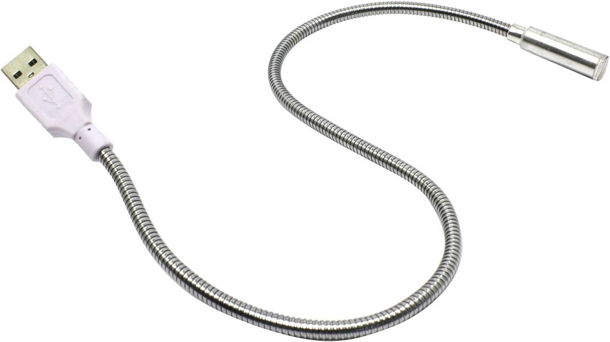 CBR CL 100S, Silver USB-светильникCL 100S CBR CL 100S, Silver USB-светильникCL 100SCBR CL 100S - удобная подсветка для работы в офисе, дома или в путешествии в условиях слабой освещенности. Не требует дополнительных источников питания, используется только питание от USB порта. CL 100S дает мягкий свет, который не бликует на матрице монитора. Гибкий держатель позволит установить подсветку под любым удобным углом. Интерфейс: USB 2.0 Поддержка - Plug&Play Длина плафона: 3,7 см Длина ножки: 37,5 см