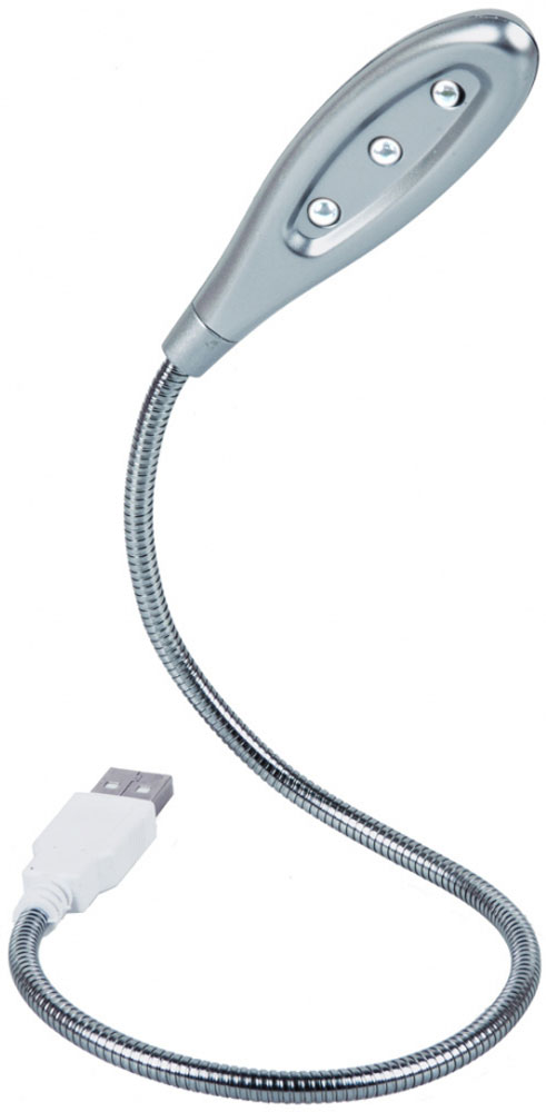 CBR CL 300S, Silver USB-светильникCL 300S CBR CL 300S, Silver USB-светильникCL 300SUSB-лампа CBR CL 300S с тремя светодиодами специально разработана для тех, кто работает в слабоосвещенных помещениях. Направленный свет не побеспокоит окружающих и не создаст дискомфорта для глаз. Гибкая ножка лампы позволяет изменить угол наклона и высоту, что делает использование этой модели еще более удобным. Интерфейс: USB 2.0 Поддержка - Plug&Play Длина плафона: 9 см Длина ножки: 29,5 см