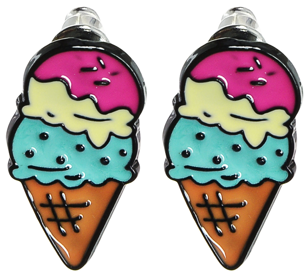 Серьги Kawaii Factory Мороженое, цвет: Голубой. KW092-000195KW092-000195 Серьги Kawaii Factory Мороженое, цвет: Голубой. KW092-000195KW092-000195Застежка-гвоздик. Металлический зажим-пуссета