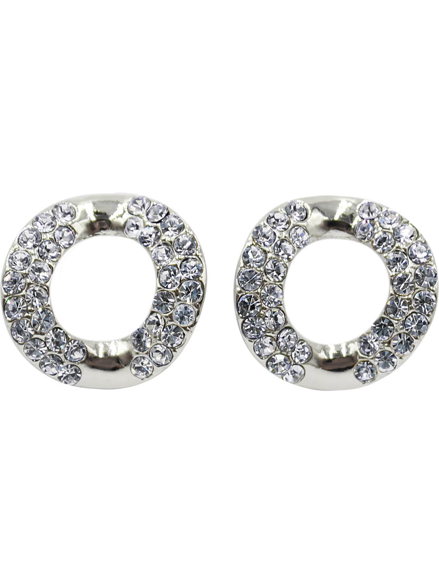 Серьги Taya, цвет: серебристый. T-B-12341T-B-12341-EARR-SILVER Серьги Taya, цвет: серебристый. T-B-12341T-B-12341-EARR-SILVERСерьги-гвоздики с заглушкой металл-пластик изготовлены из бижутерного сплава. Круглые серьги мягко изогнуты для придания им объема. По бокам оформлены сверкающие стразы для нарядности и блеска.