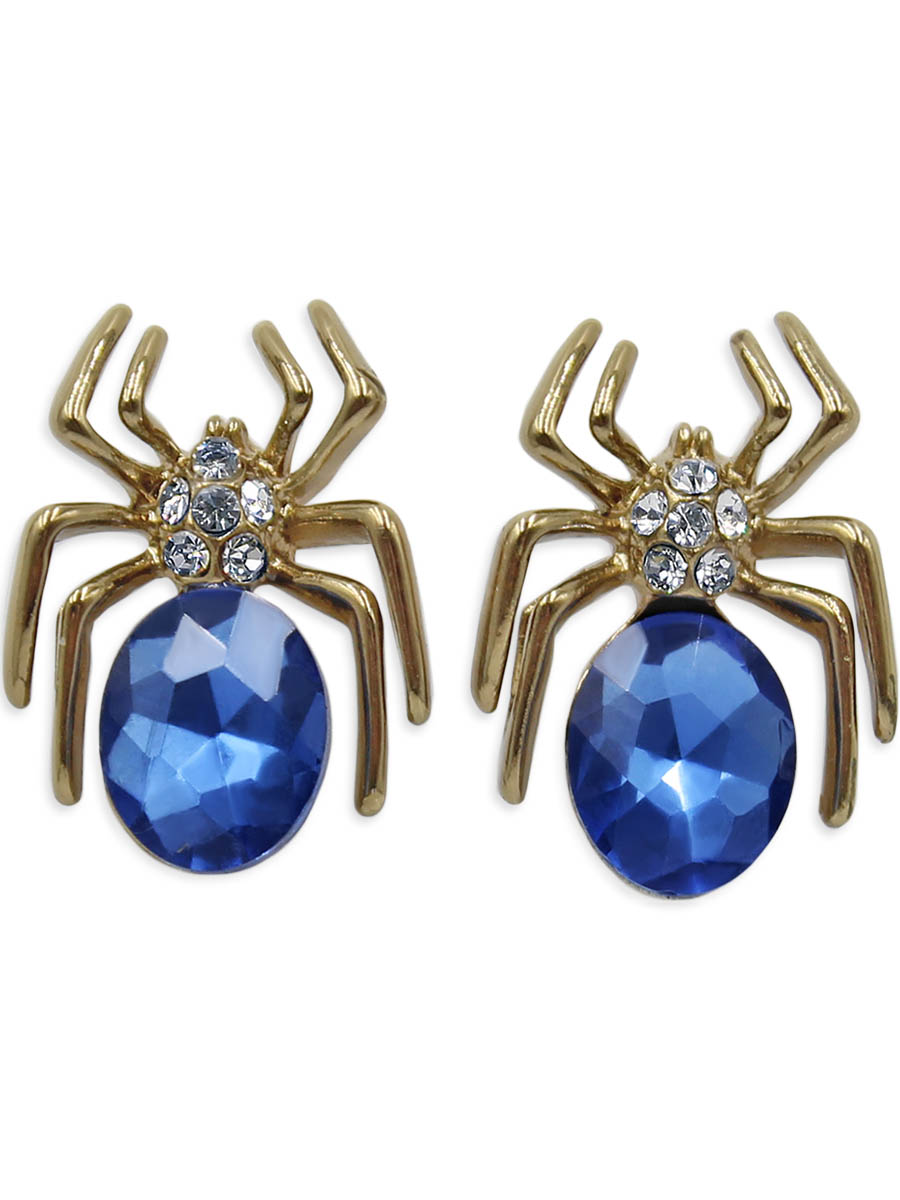 Серьги Taya, цвет: золотистый. T-B-12344T-B-12344-EARR-GL.D.BLUE Серьги Taya, цвет: золотистый. T-B-12344T-B-12344-EARR-GL.D.BLUEПаучки с синим кристаллом и золотыми лапками выглядят очень натурально. Серьги-гвоздики с заглушкой металл-пластик.