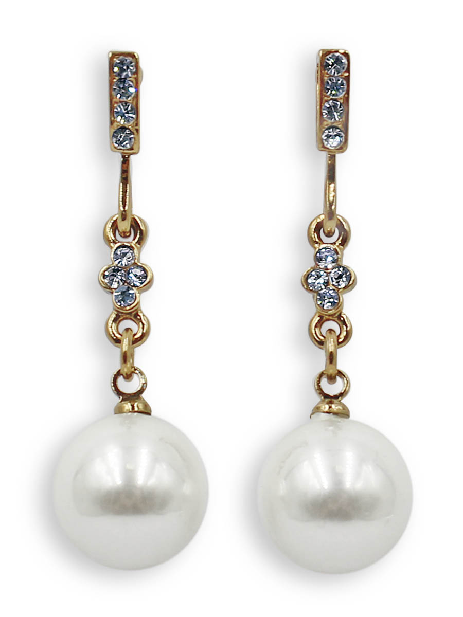 Серьги Taya, цвет: золотистый. T-B-12362T-B-12362-EARR-GOLD Серьги Taya, цвет: золотистый. T-B-12362T-B-12362-EARR-GOLDСерьги-гвоздики с заглушкой металл-пластик изготовлены из бижутерного сплава. На тоненькой цепочке со стразами прикреплена перламутровая жемчужина.