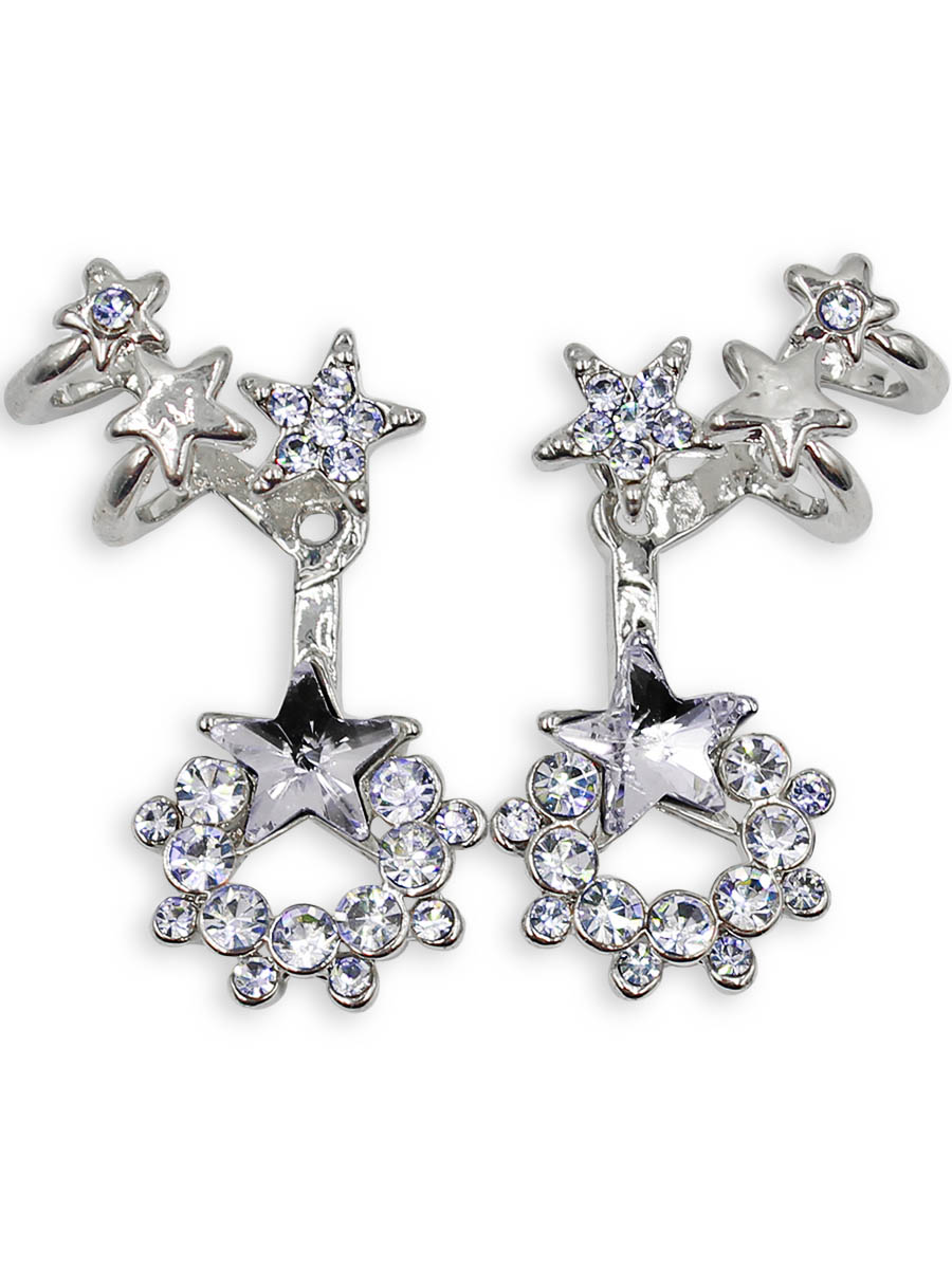 Серьги Taya, цвет: серебристый. T-B-12421T-B-12421-EARR-SILVER Серьги Taya, цвет: серебристый. T-B-12421T-B-12421-EARR-SILVERСерьги гвоздики с заглушкой металл-пластик изготовлены из бижутерного сплава. Оригинальное украшение состоит из двух частей: маленькой хрустальной звездочки, которую можно носить отдельно, и ассиметричной подвески, которая может одеваться на тот же штифт под звезду.