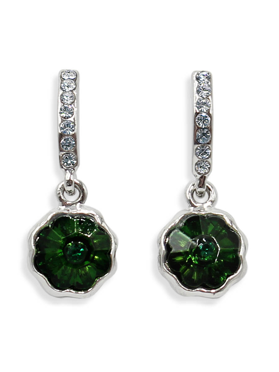 Серьги Taya, цвет: серебристый, зеленый. T-B-12428T-B-12428-EARR-SL.GREEN Серьги Taya, цвет: серебристый, зеленый. T-B-12428T-B-12428-EARR-SL.GREENСерьги-гвоздики с заглушкой металл-пластик изготовлены из бижутерного сплава. Маленькие, идеально нежные серьги выполнены в форме цветочков на подвеске. Цветочки оформлены сверкающими камушками.