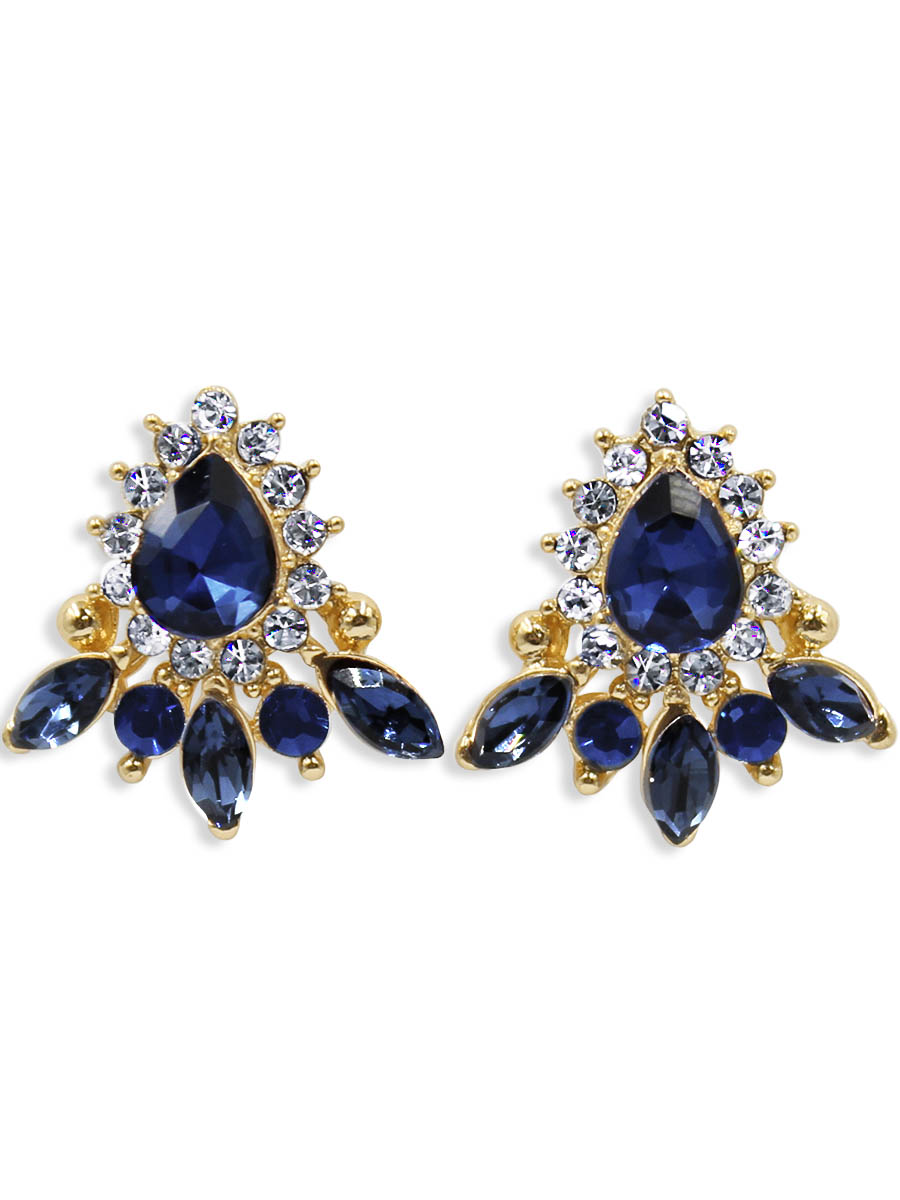 Серьги Taya, цвет: золотистый, темно-синий. T-B-12438T-B-12438-EARR-GL.D.BLUE Серьги Taya, цвет: золотистый, темно-синий. T-B-12438T-B-12438-EARR-GL.D.BLUEСерьги-гвоздики с заглушкой металл-пластик изготовлены из бижутерного сплава. Нежные сережки оформлены сверкающими кристаллами.