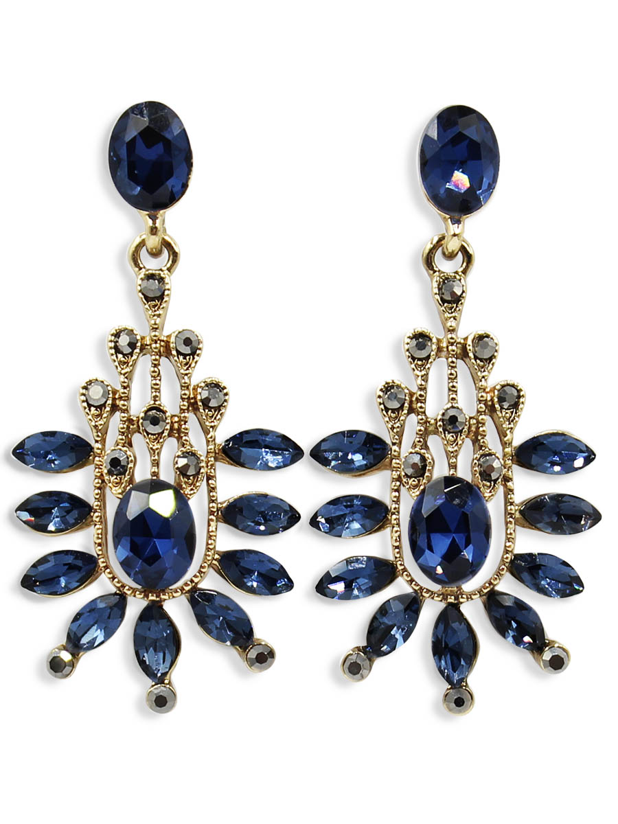 Серьги Taya, цвет: золотистый, темно-синий. T-B-12449T-B-12449-EARR-GL.D.BLUE Серьги Taya, цвет: золотистый, темно-синий. T-B-12449T-B-12449-EARR-GL.D.BLUEСерьги-гвоздики с заглушкой металл-пластик изготовлены из бижутерного сплава. Выполнена модель из сочетания различных стилей и элементов, таких как: форма журавлиного пера в серебряной основе, цветок в расположении кристаллов.