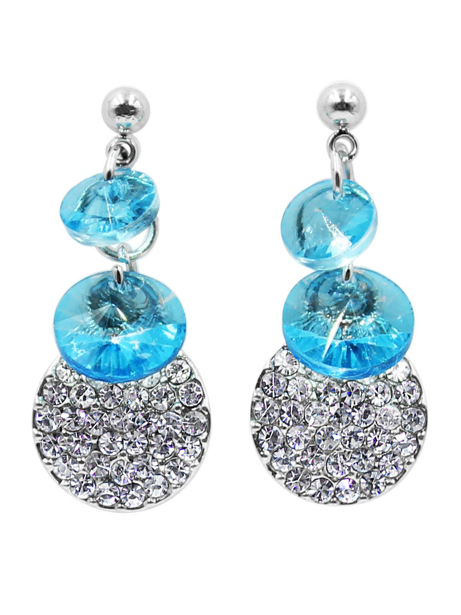 Серьги Taya, цвет: серебристый, синий. T-B-12474T-B-12474-EARR-SL.BLUE Серьги Taya, цвет: серебристый, синий. T-B-12474T-B-12474-EARR-SL.BLUEСерьги-гвоздики с заглушкой металл-пластик изготовлены из гипоаллергенного бижутерного сплава. Миленькие сережки с двумя плоскими нежно-голубыми кристаллами. Дополнено изделие круглой пластиной с выкладкой из страз.