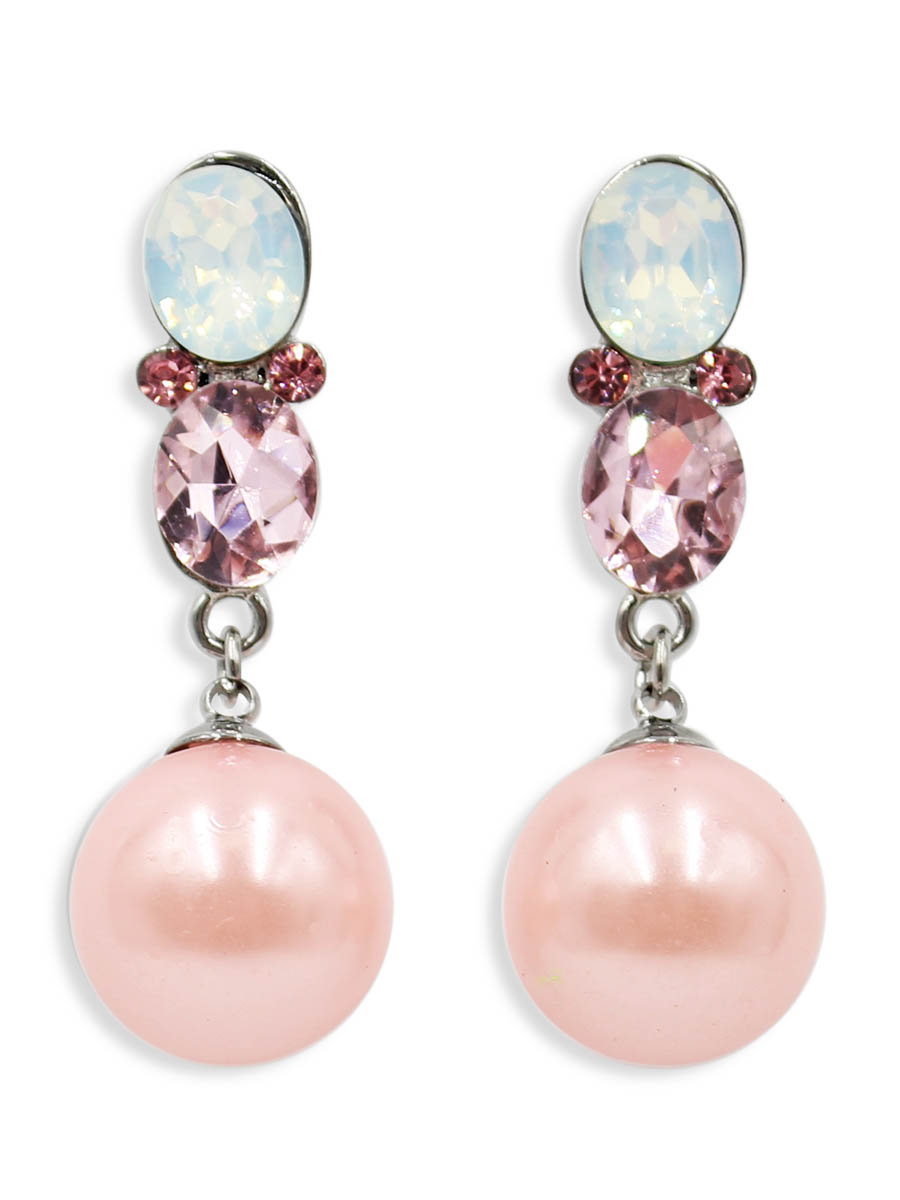Серьги Taya, цвет: розовый. T-B-12498T-B-12498-EARR-ROSE Серьги Taya, цвет: розовый. T-B-12498T-B-12498-EARR-ROSEСерьги-гвоздики Taya с заглушкой металл-пластик. Нежные серьги оформлены большими камнями и на цепочках оригинально прикреплены шарики.