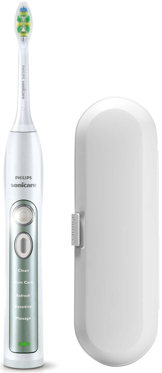 Philips HX6921/06 электрическая зубная щеткаHX6921/06 Philips HX6921/06 электрическая зубная щеткаHX6921/06Благодаря звуковой технологии, сочетающейся с 5 режимами чистки, электрическая зубная щетка Philips Sonicare FlexCare+ обеспечивает комплексный уход за деснами. Теперь вы можете улучшить состояние десен всего за 2 недели использования. Насадка для зубной щетки Philips Sonicare InterCare имеет удлиненные плотные щетинки для удаления зубного налета в межзубных промежутках и на других труднодоступных участках. Электрическая зубная щетка Philips Sonicare обеспечивает оптимальную чистку вдоль линии десен, улучшая состояние десен всего за две недели. Удаляет зубной налет вдоль линии десен до 6 раз лучше по сравнению с обычной зубной щеткой. Пять режимов включают в себя режим Clean (Чистка) для превосходных результатов за 2 минуты. Режим Sensitive (Деликатная чистка) используется для щадящей, но при этом тщательной чистки, режим Refresh (Освежение) — для быстрой чистки в течение 1 минуты, режим Massage (Массаж) используется для массажа десен,...