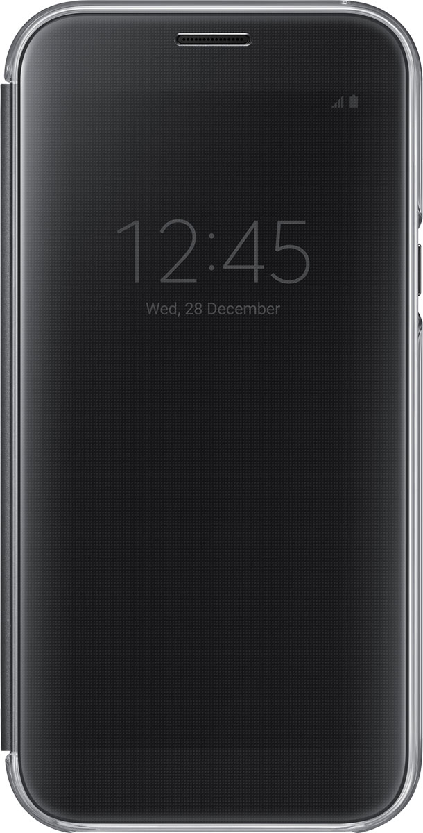 Samsung EF-ZA720 ClearView чехол для Galaxy A7 (2017), BlackEF-ZA720CBEGRU Samsung EF-ZA720 ClearView чехол для Galaxy A7 (2017), BlackEF-ZA720CBEGRUSamsung ClearView, созданный специально для модели смартфона Galaxy A7 (2017), позволяет идти в ногу со временем и является одной из разновидностей умных чехлов. Чехол надежно защищает смартфон со всех сторон, включая экран, от царапин, пыли и повреждений. При этом защиту экрана обеспечивает прозрачная крышка из оргстекла, покрытого лаком. Она настолько функциональна, что сквозь нее виден весь дисплей целиком. Так вы всегда будете в курсе происходящего: новостей, времени, погоды, входящих сообщений и уведомлений. Чехол на страже вашего времени - при звонке не нужно открывать чехол - прозрачная лаковая поверхность чехла реагирует на прикосновения и позволяет вам ответить на важные звонки, не открывая крышки смартфона.