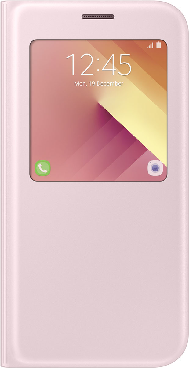 Samsung EF-CA720 S-View Standing чехол для Galaxy A7 (2017), PinkEF-CA720PPEGRU Samsung EF-CA720 S-View Standing чехол для Galaxy A7 (2017), PinkEF-CA720PPEGRUЧехол S-View Standing создан для качественной защиты смартфона Samsung Galaxy A7 (2017) с учетом его особенностей. Он плотно прилегает к девайсу и защищает от пыли и царапин. Небольшое окошко на передней панели позволяет всегда быть в курсе событий - следите за уведомлениями, входящими вызовами и плейлистом, не открывая крышки. Чехол выполнен из материалов высокого качества, приятен на ощупь, не увеличивает габаритов смартфона, подчеркивая его тонкую форму и современный стиль.