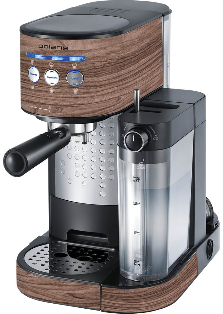 Polaris PCM 1523E Adore Cappuccino кофеварка7732 Polaris PCM 1523E Adore Cappuccino кофеварка7732Кофеварка Polaris PCM 1523E Adore Cappuccino предназначена для приготовления кофе из предварительно размолотых зёрен путём прохождения под давлением нагретой питьевой воды через слой молотого кофе, находящегося в фильтре. Она поможет не только проснуться, но получить отличный заряд бодрости на весь день. Polaris PCM 1523E - совершенство технологий и стиля: давление в 15 бар идеально подходит для создания кофе с интенсивным ароматом. А благодаря компактному размеру, стильному матовому покрытию и мягкой подсветке кнопок кофеварка станет украшением вашей кухни.