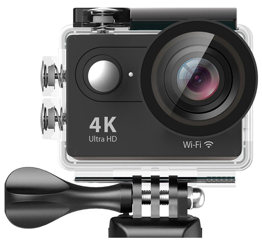 Eken H9 Ultra HD, Black экшн-камераH9_black Eken H9 Ultra HD, Black экшн-камераH9_blackЭкшн-камера Eken H9 Ultra HD позволяет записывать видео с разрешением 4К и очень плавным изображением до 30 кадров в секунду. Камера оснащена 2 TFT LCD экраном. Эта модель сделана для любителей спорта на улице, подводного плавания, скейтбординга, скай-дайвинга, скалолазания, бега или охоты. Снимайте с руки, на велосипеде, в машине и где угодно. По сравнению с предыдущими версиями, в Eken H9 Ultra HD вы найдете уменьшенные размеры корпуса, увеличенный до 2-х дюймов экран, невероятную оптику и фантастическое разрешение изображения при съемке 30 кадров в секунду! Управляйте вашей H9 на своем смартфоне или планшете. Приложение Ez iCam App позволяет работать с браузером и наблюдать все то, что видит ваша камера.