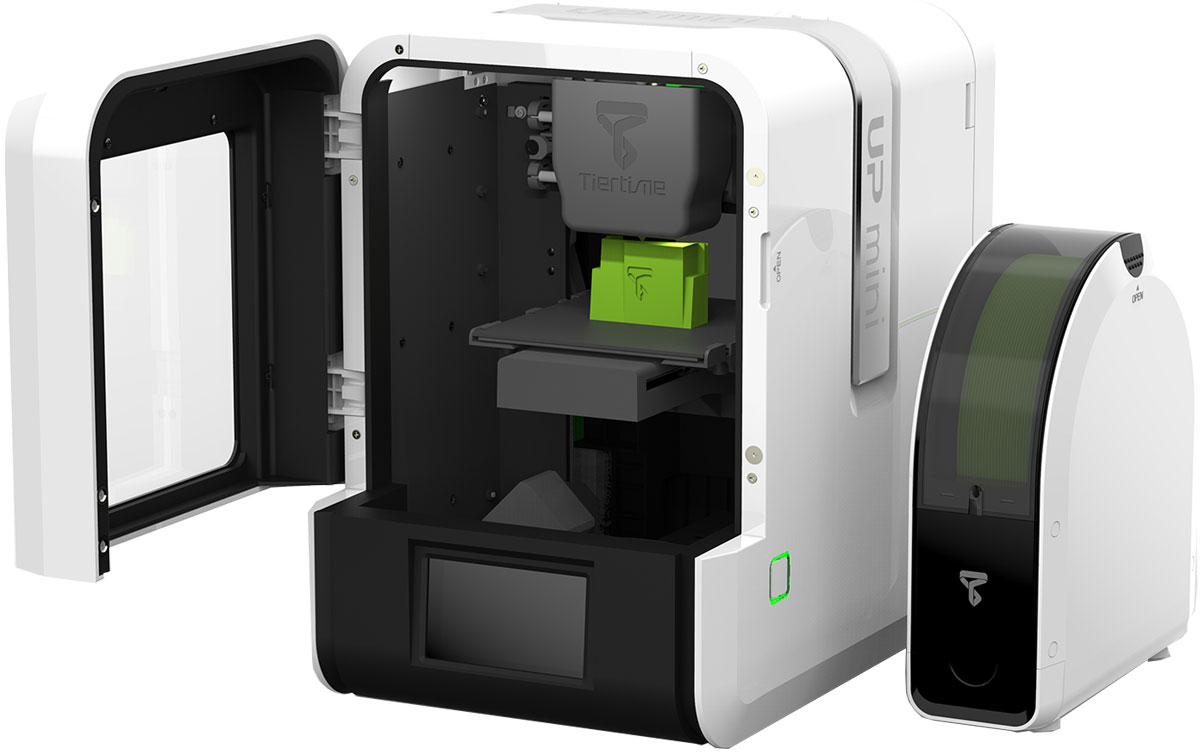 UP Mini 2 3D принтерCB00020 UP Mini 2 3D принтерCB00020Up mini 2 еще более компактный, портативный и удобный. Это первый 3D принтер в серии, оснащенный сенсорным экраном, а также модулем Wi-Fi, который позволяет контролировать рабочий процесс при помощи мобильного приложения. Этот функционал делает устройство еще более удобным и простым в использовании, чем первая модель. Экструдер, установленный на Up mini 2, поддерживает технологию горячей замены, а сам принтер умеет сохранять копии файлов во встроенной памяти. В корпусе устройства имеется специальный отсек для хранения дополнительных отделочных инструментов, а также запчастей. UP mini 2 имеет примерно такие же габариты, как и его предшественник, а максимальный объем создаваемого объекта составляет 12 х 12 х 12 сантиметров, но уже с улучшенным разрешением печати – до 0,15 мм. В отличие от предыдущей модели, здесь появилось обзорное окно, сквозь которое можно наблюдать за процессом создания объекта, а облегчит это действие встроенная светодиодная...