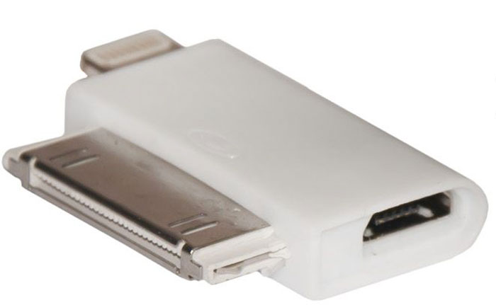 Continent ADP-3001WT переходник microUSB-30 pin/LightingADP-3001WT/OEM Continent ADP-3001WT переходник microUSB-30 pin/LightingADP-3001WT/OEMContinent ADP-3001WT - это компактный переходник, предназначенный для беспроблемного подключения устройств с выходными разъемами 30-pin и Lighting к коннектору microUSB. Данный переходник будет полезен для всех владельцев портативных мультимедийных устройств производства компании Apple с вышеуказанными выходными разъемами, которые пользуются и другими гаджетами, оснащенными разъемами microUSB. Данный переходник чрезвычайно компактен, что позволит с легкостью всегда брать его с собой. Кроме того Continent ADP-3001WT отличается высочайшей надежностью и продолжительным сроком службы.