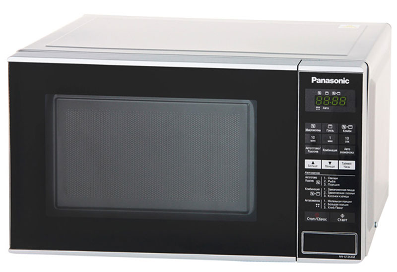 Panasonic NN-GT264MZTE микроволновая печьNN-GT264MZTE Panasonic NN-GT264MZTE микроволновая печьNN-GT264MZTEУ микроволновой печи Panasonic NN-GT264 привлекательный современный дизайн, а в сочетании с компактными размерами она становится настоящей находкой для небольшой кухни. Даже на передней панели нет выступающих элементов: кнопки управления и дверцы создают единую функциональную плоскость. К слову, кнопки большие и удобные, а этапы процесса приготовления отображаются на дисплее с помощью ярких символов. У микроволновки Panasonic NN-GT264M есть 9 автоматических программами, с помощью которых вы легко и быстро приготовите основные блюда на завтрак, обед и ужин. Мощность микроволн – до 800 Вт, гриля – 1000 Вт, чего вполне достаточно, чтобы сварить молочную кашу, запечь бутерброды, приготовить омлет, потушить курицу или рыбу с овощами. Пока вы одеваетесь или собираете в школу детей, делаете зарядку или принимаете душ, микроволновая печь Panasonic NN-GT264 уже готовит ваш любимый завтрак. Когда есть свободное время, например, в выходной, можно поэкспериментировать с...