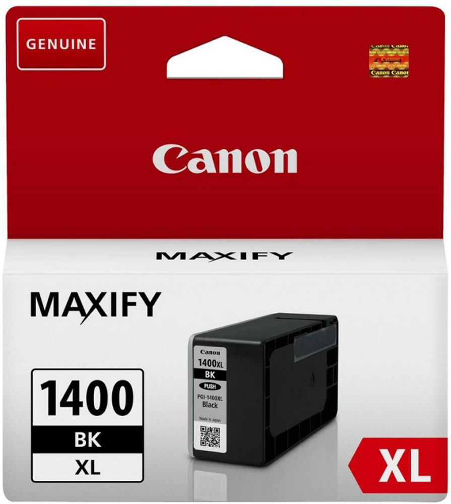 Canon PGI-1400XL, Black картридж для Maxify МВ2040/МВ23409185B001 Canon PGI-1400XL, Black картридж для Maxify МВ2040/МВ23409185B001Оригинальный картридж Canon PGI-1400XL с оригинальными чернилами гарантирует профессиональный вид печатаемых документов и высокую производительность. Надежная печать без проблем. Точная цветопередача и быстрое высыхание. Для получения красивых и долговечных отпечатков сделайте выбор в пользу чернил Canon.