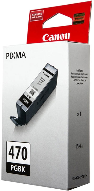 Canon PGI-470, Black картридж для PIXMA MG5740/MG6840/MG77400375C001 Canon PGI-470, Black картридж для PIXMA MG5740/MG6840/MG77400375C001Оригинальный картридж Canon PGI-470 с оригинальными чернилами гарантирует профессиональный вид печатаемых документов и высокую производительность. Надежная печать без проблем. Точная цветопередача и быстрое высыхание. Для получения красивых и долговечных отпечатков сделайте выбор в пользу чернил Canon.
