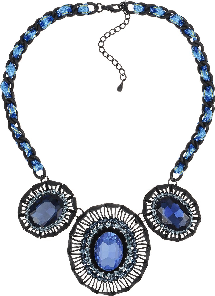 Колье Art-Silver, цвет: черный. КЛ019-967КЛ019-967 Колье Art-Silver, цвет: черный. КЛ019-967КЛ019-967Колье современного дизайна Art-Silver изготовлено из бижутерийного сплава и текстиля. Центральная часть колье дополнена декоративными элементами с вставками из кристаллов. Колье застегивается на замок-карабин, длина изделия регулируется за счет дополнительных звеньев. В комплекте с украшением поставляется мешочек для хранения.