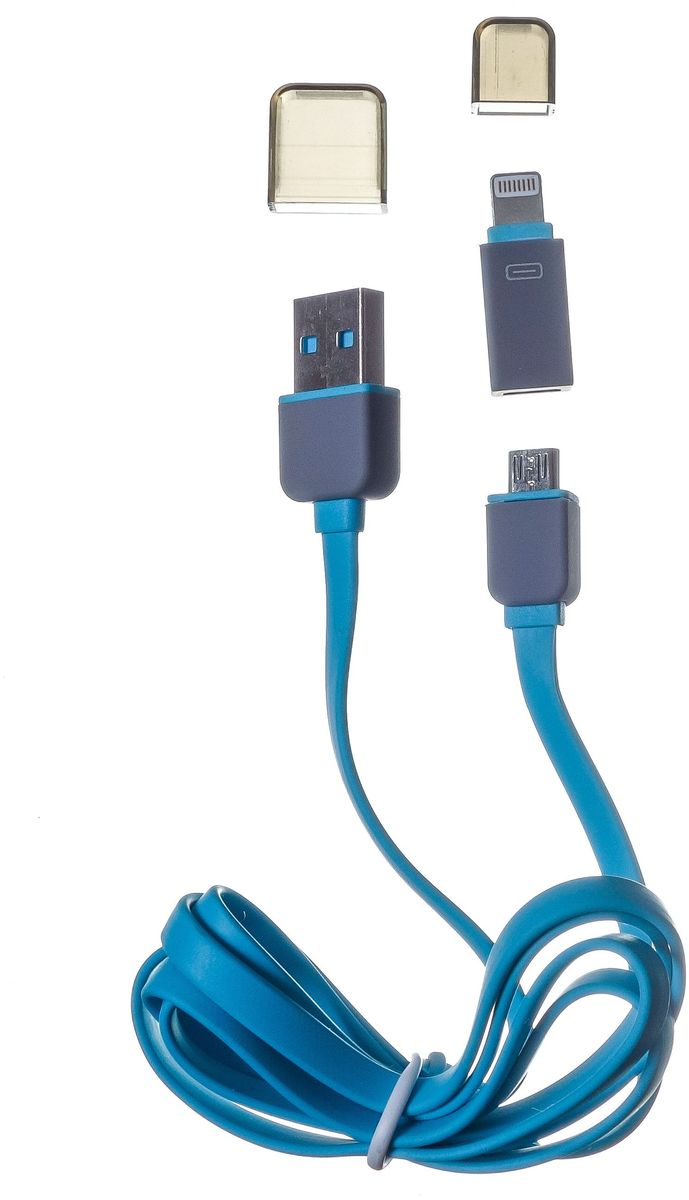 Harper CCH-517, Blue кабель USB-microUSB/LightningH00000148 Harper CCH-517, Blue кабель USB-microUSB/LightningH00000148Кабель Harper BCH-517 подходит для зарядки и синхронизации устройств с разъемами Lightning и microUSB. Плоский провод не спутывается.