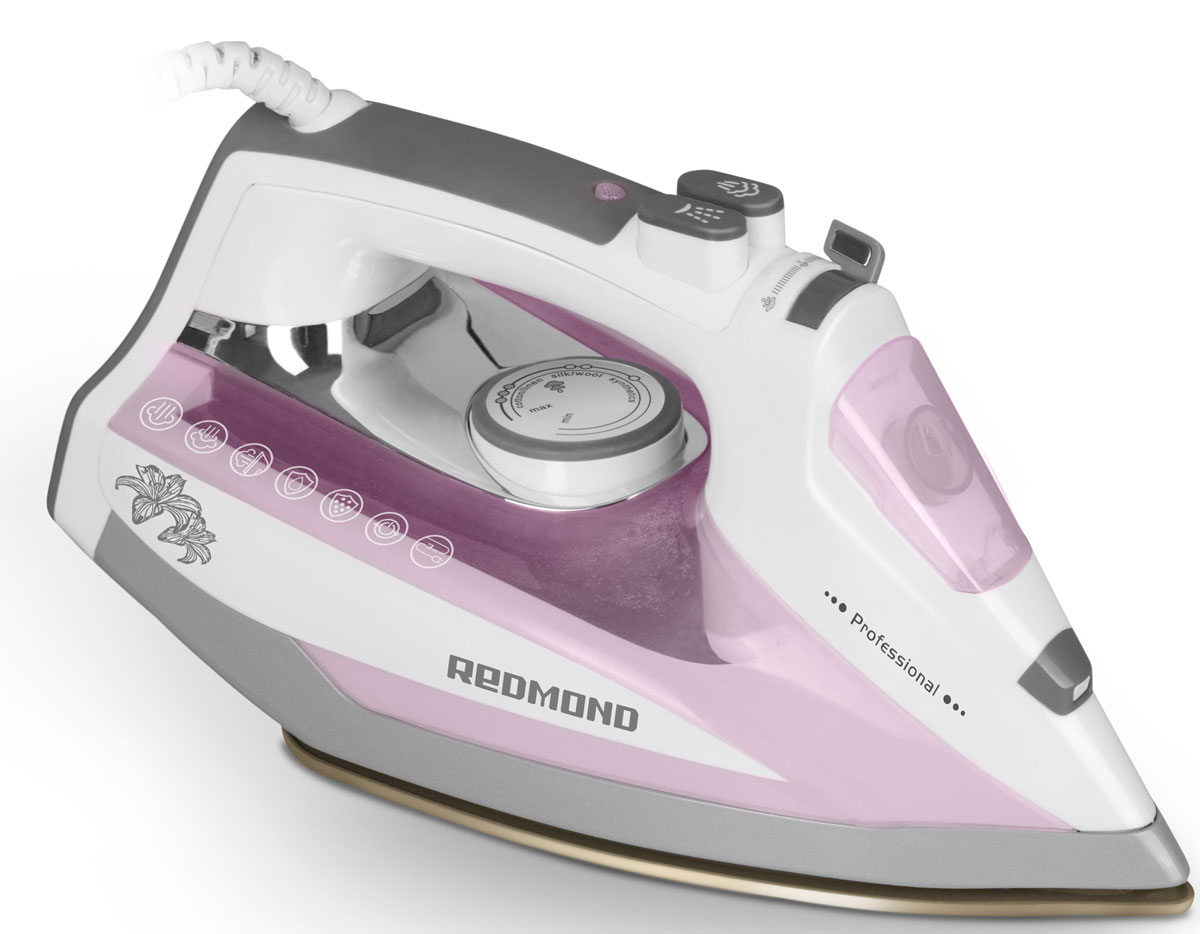 Redmond RI-D235, Pink утюгRI-D235 (розовый) Redmond RI-D235, Pink утюгRI-D235 (розовый)Утюг Redmond RI-D235 - новая классическая модель с простым и надёжным механизмом управления, обладающая обширным набором функций и технических возможностей. Данный прибор идеально подойдёт для любого дома! Утюг RI-D235 имеет подошву с современным антипригарным покрытием Duralon, которое гарантирует лёгкое и приятное скольжение устройства по ткани и равномерное распределение пара по всей поверхности. В данной модели реализована автоматическая система Капля-стоп, предотвращающая протекание воды. Благодаря этому можно разглаживать даже самые деликатные ткани без риска повредить их. Функция самоочистки служит для очистки аппарата от образовавшейся накипи в соплах подошвы. Чрезвычайно полезен и паровой удар, предназначенный для разглаживания плотных и сильно мнущихся тканей. Redmond RI-D235 порадует возможностью сухого глаженья и функцией автоотключения, обеспечивающей безопасность эксплуатации утюга и позволяющей экономить электроэнергию. Для...
