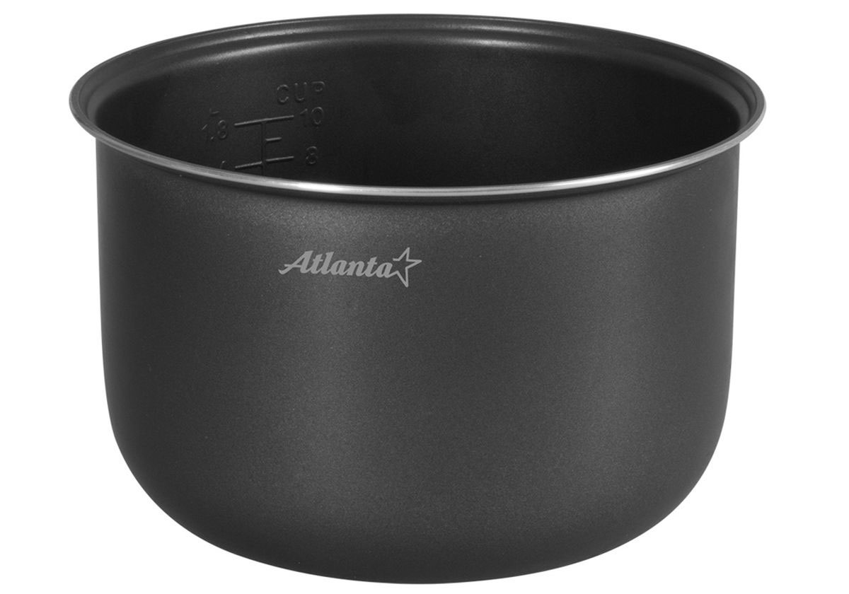 Atlanta SP-595 чаша для мультиварки77.858@22007 Atlanta SP-595 чаша для мультиварки77.858@22007Atlanta SP-595 - дополнительная чаша для мультиварки объемом 5 л, которая позволяет приготовить различные блюда без добавления масла или жира. Чаша имеет прочные стенки и двухслойное антипригарное покрытие, которое не окисляется, не сдержит вредные примеси и равномерно распределят тепло. Она выдерживает высокие температуры без ущерба для своих технических и качественных характеристик. Для вашего удобства внутри чаши предусмотрена мерная шкала.
