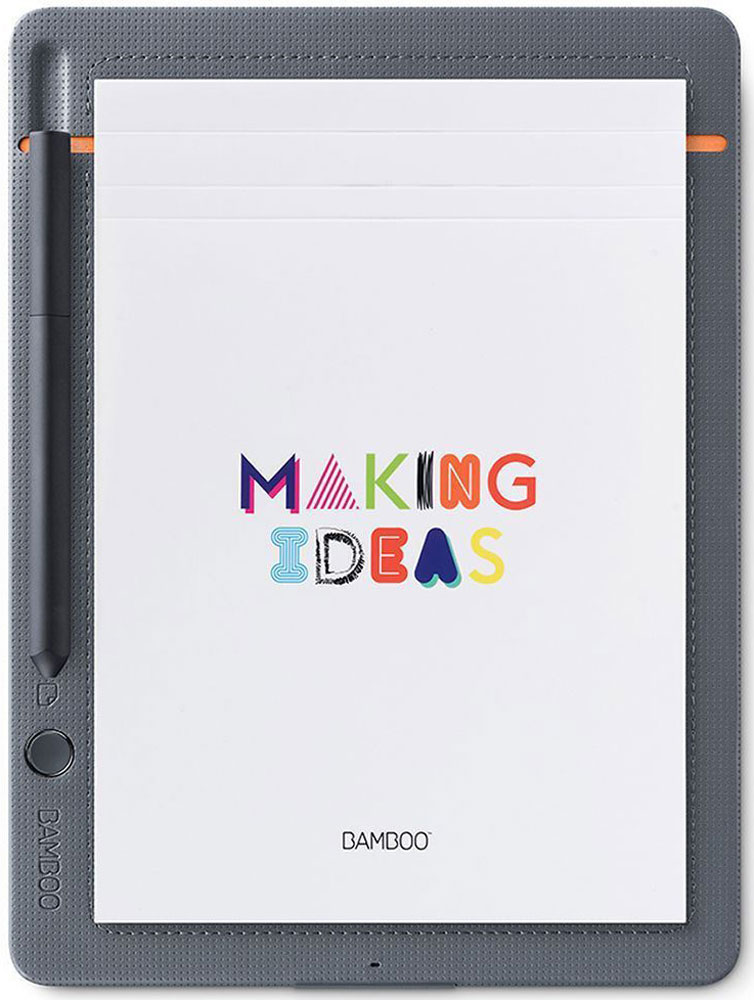 Bamboo Slate Small, Gray графический планшет (CDS-610S)4949268619981 Bamboo Slate Small, Gray графический планшет (CDS-610S)4949268619981Bamboo Slate позволяет полнее использовать рукописные заметки и идеи. Пишите как обычной ручкой на любой бумаге, а затем сохраняйте, редактируйте и публикуйте свои заметки и идеи в облаке. С Bamboo Slate больше нет преград для вашего воображения. Пишите на любой бумаге и превращайте рукописные заметки и наброски в цифровые файлы одним нажатием кнопки. Не беспокойтесь, если у Вас с собой нет мобильного устройства: на Bamboo Slate можно сохранить до 100 страниц и синхронизировать их позднее. Приложение Wacom Inkspace и ваше устройство iOS или Android, поддерживающее Bluetooth, позволяют упорядочивать, редактировать и публиковать заметки и наброски. Кроме того, можно сочетать страницы заметок, добавлять штрихи, цвета и выделение к существующим заметкам, используя редактируемое цифровое рисование. Эргономичный треугольный профиль, мягкая поверхность и чувствительный к нажатию наконечник, которыми отличается ручка, обеспечивают идеальный комфорт при письме....