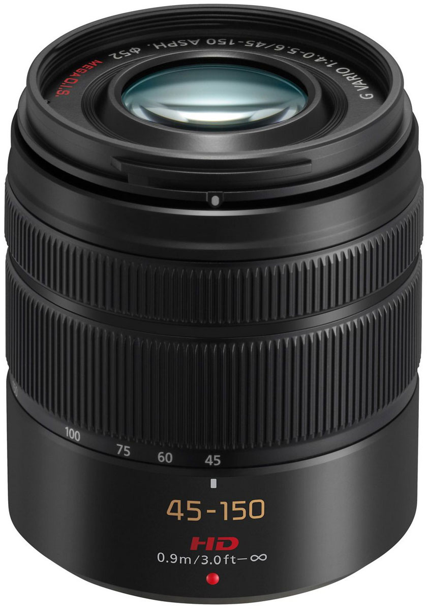 Panasonic Lumix G Vario 45-150mm/F4.0-5.6, Black телеобъектив (H-FS45150E-K)H-FS45150E-K Panasonic Lumix G Vario 45-150mm/F4.0-5.6, Black телеобъектив (H-FS45150E-K)H-FS45150E-KОбъектив Panasonic Lumix G Vario 45-150mm/F4.0-5.6 имеет компактные размеры и легкий вес. 1 линза с ультравысоким показателем преломления и 2 асферических линзы позволили добиться равномерной резкости по всему полю кадра. Система оптической стабилизации MEGAO.I.S. эффективно компенсирует дрожание рук Шаговый мотор обеспечивает плавную и бесшумную фокусировку, что полезно как при фото-, так и при видеосъемки. Поддержка контрастной системы автофокусировки круглое отверстие диафрагмы.