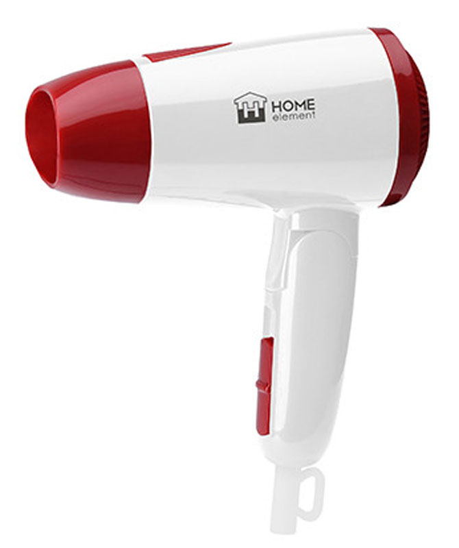 Home Element HE-HD312, Ruby Red фенHE-HD312 Home Element HE-HD312, Ruby Red фенHE-HD312Home Element HE-HD312 - компактный и очень удобный фен, чтобы брать с собой в дорогу или хранить в небольшом шкафчике. Фен имеет два режима мощности воздушного потока и абсолютно безопасен, отключаясь автоматически при перегреве. Удобный переключатель мощности воздушного потока на два положения: для бережной укладки или интенсивной сушки волос. Ручка складывается вдоль корпуса фена, обеспечивая наилучшее хранение. В сложенном виде фен занимает минимум места и идеален для путешествий.