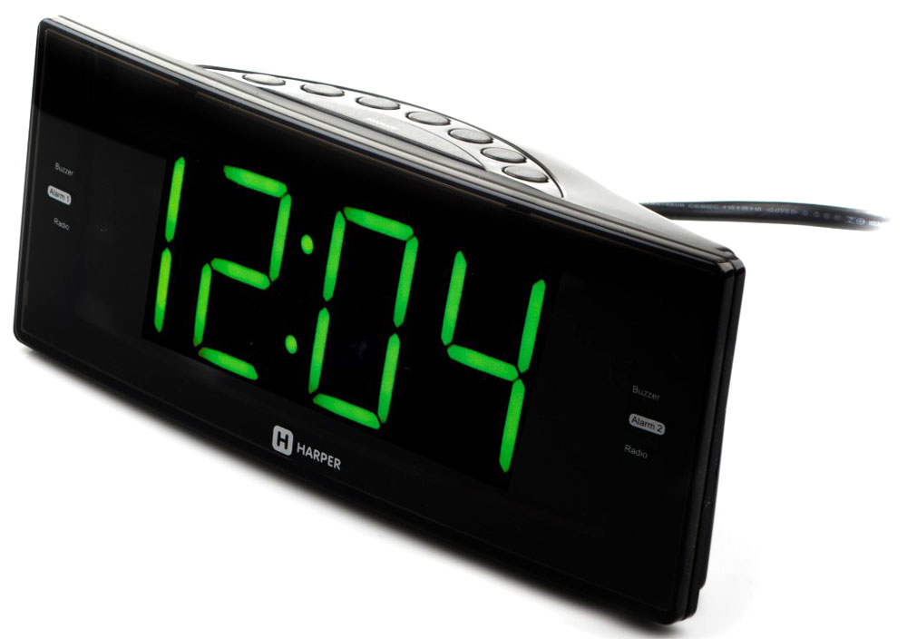 Harper HCLK-2044 радиобудильникH00001163 Harper HCLK-2044 радиобудильникH00001163Harper HCLK-2044 – это стильные цифровые часы со светодиодной индикацией зеленого цвета. Вместе с тем – это еще и радиоприемник, принимающий сигнал в двух диапазонах (AM и FM), а также будильник, в качестве сигнала на котором можно выставить не только стандартную встроенную мелодию, но и эфир любимой радиостанции. С Harper HCLK-2044 вы сможете просыпаться с комфортом под бодрящую музыку или радиопередачу. Если одного будильника вам недостаточно – Harper HCLK-2044 позволяет настроить сразу два независимых. Устройство запоминает до 20 каналов (по 10 для каждого диапазона). Поиск можно выполнять как автоматически, так и вручную. Питается Harper HCLK-2044 от сети переменного тока 220 В. Дополнительно можно установить две батареи формата AAA (UM4). С ними настройки сохранятся даже после отключения сетевого электричества, и вам не придется заново настраивать свой будильник. С Harper HCLK-2044 можно засыпать под эфир любимой...