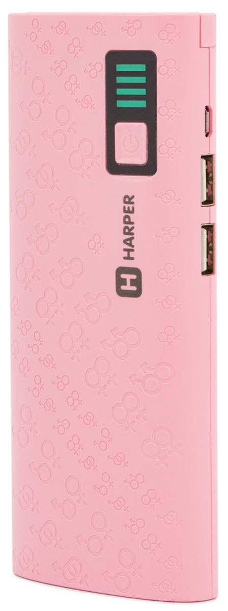 Harper PB-10007, Pink внешний аккумулятор (10000 мАч)H00001312 Harper PB-10007, Pink внешний аккумулятор (10000 мАч)H00001312Harper PB-10007 - компактный, удобный, стильный и очень емкий внешний аккумулятор для ваших гаджетов. С Harper PB-10007 емкостью в 10000 мАч вы сможете неоднократно перезарядить практически любой смартфон (даже с аккумулятором повышенной емкости) или другую портативную технику. Пауэрбанк оснащен встроенной защитой от коротких замыканий (устройство отключится автоматически), а также специальным смарт-чипом, который отслеживает ток заряда и выстраивает верный алгоритм подачи собственного тока на потребителей. Два USB порта позволяют осуществить одновременное подключение внешних устройств. А для оптимального потребления порты имеют разные значения силы тока (для более слабых и мощных устройств). Подвижная панель со светодиодами позволяет не только использовать Harper PB-10007 в качестве ручного фонаря, но и подсветить USB-разъемы при подключении гаджетов. Любая индикация, как бы мало она не потребляла тока, разряжает встроенный...