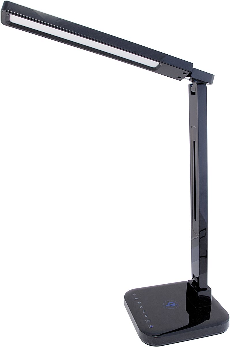 Лампа настольная Лючия Smart Qi, светодиодная, цвет: черный, 15W. L9004606400105466 Лампа настольная Лючия Smart Qi, светодиодная, цвет: черный, 15W. L9004606400105466Настольный светильник. Предназначен для местного освещения внутри помещений. Напряжение сети 230 В, частота 50 Гц. Цветопередача Ra > 90. Источник света: SMD светодиоды, 48 шт. - Беспроводная зарядка Qi. - USB-разъем для подзарядки 5 В 2 А. - Cенсорное управление. - 4 режима. Цветовая температура света в диапазоне от 2700 до 6600 К. - Дискретное изменение яркости свечения (5 уровней). - Запоминание выбранного уровня яркости в каждом режиме. Кнопка: режим чтение Кнопка: режим учеба Кнопка: режим релаксация Кнопка: режим сон Кнопка: уменьшение яркости Кнопка: увеличение яркости Кнопка: таймер на 60 мин Кнопка: включение/ выключение Разъем для адаптера для сети 230 В