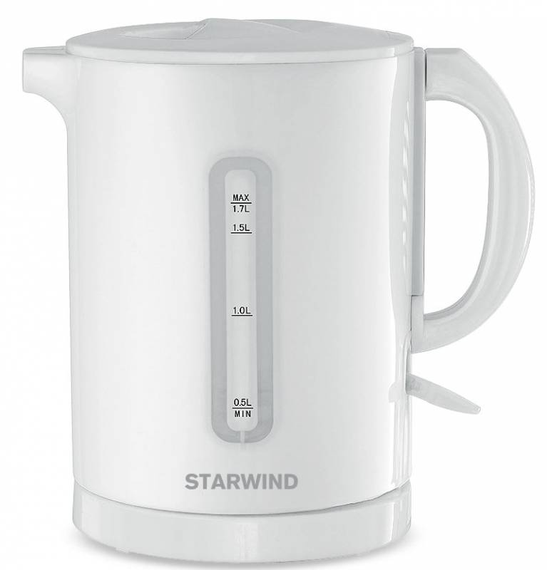 Starwind SKP1431, White чайник электрическийSKP1431 Starwind SKP1431, White чайник электрическийSKP1431Электрический чайник Starwind SKP1431 прост в управлении и долговечен в использовании. Изготовлен из высококачественных материалов. Прозрачное окошко позволяет определить уровень воды. Мощность 2200 Вт позволит вскипятить 1,7 литра воды в считанные минуты. Для обеспечения безопасности при повседневном использовании предусмотрена функция автовыключения.