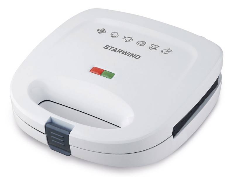 Starwind SSW8111, White сэндвичницаSSW8111 Starwind SSW8111, White сэндвичницаSSW8111Starwind SSW8111 за считанные минуты приготовит вкуснейшие сэндвичи, вафли или гриль. Антипригарное покрытие позволит не волноваться за то, что ваш завтрак подгорит, а прочная защелка и световая индикация обеспечат удобство эксплуатации устройства. Сэндвичница оснащена съемными формами для приготовления.