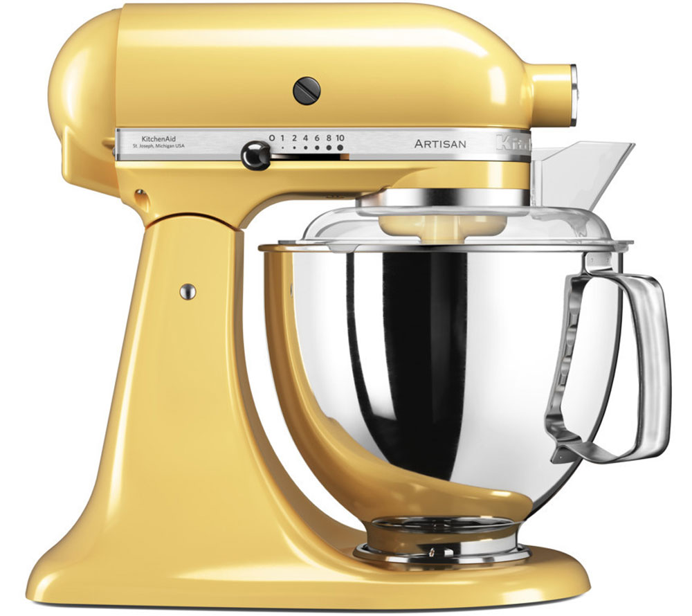 KitchenAid Artisan, Yellow миксер планетарный (5KSM175PSEMY)5KSM175PSEMY KitchenAid Artisan, Yellow миксер планетарный (5KSM175PSEMY)5KSM175PSEMYМиксер KitchenAid 5KSM175PSEMY - уникальное многофункциональное устройство, практически не имеющее аналогов на рынке техники для дома и кухни. Легендарный бренд, чья история насчитывает уже более 90 лет, завоевал сердца домохозяек благодаря своей невероятной надежности, долговечности и отменному качеству. Процесс производства миксеров KitchenAid не оставляет сомнений в долговечности этого прибора. Литые детали механизма изготовлены из высококачественной стали. Ручная сборка и тщательная подгонка частей привода обеспечивают низкий уровень шума и вибрации, являются гарантией безупречной работы прибора. Классический дизайн миксеров KitchenAid Artisan станет украшением интерьера любой кухни. Одна из отличительных особенностей этой серии - богатая цветовая гамма. На выбор покупателей предлагаются модели почти двух десятков разнообразных оттенков. Откидывающаяся головка миксера KitchenAid Artisan позволяет легко менять насадки и устанавливать чашу.Миксер...