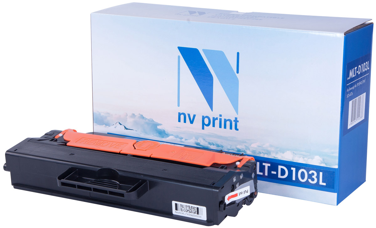 NV Print MLTD103L, Black тонер-картридж для Samsung ML-2950ND/2955ND/DW/SCX-4727FD/4728FD/4729FD/FWNV-MLTD103L NV Print MLTD103L, Black тонер-картридж для Samsung ML-2950ND/2955ND/DW/SCX-4727FD/4728FD/4729FD/FWNV-MLTD103LСовместимый лазерный картридж NV Print MLTD103L для печатающих устройств Samsung - это альтернатива приобретению оригинальных расходных материалов. При этом качество печати остается высоким. Картридж обеспечивает повышенную чёткость и плавность переходов оттенков цвета и полутонов, позволяет отображать мельчайшие детали изображения. Лазерные принтеры, копировальные аппараты и МФУ являются более выгодными в печати, чем струйные устройства, так как лазерных картриджей хватает на значительно большее количество отпечатков, чем обычных. Для печати в данном случае используются не чернила, а тонер.