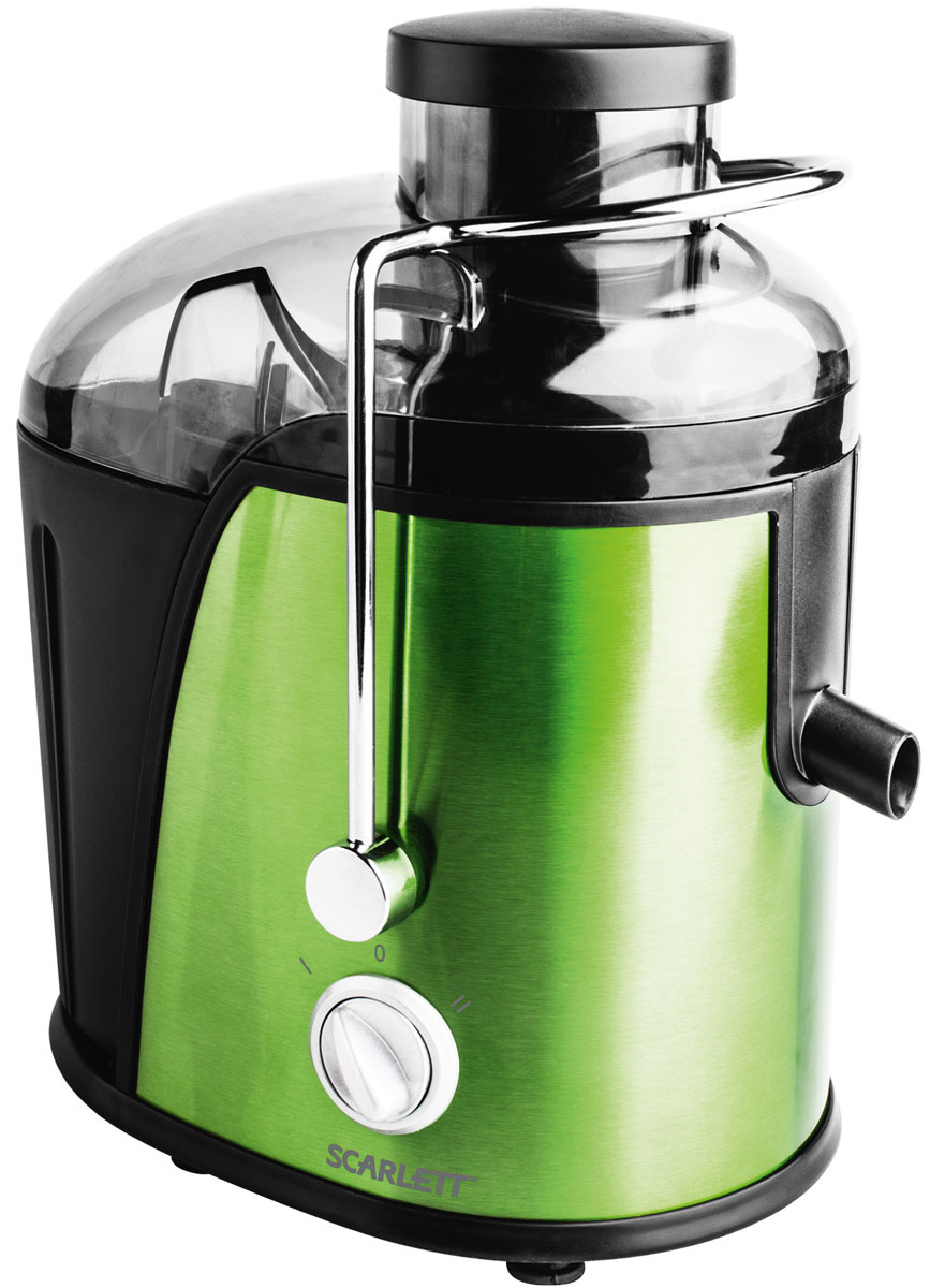 Scarlett SC-JE50S14, Green соковыжималкаSC-JE50S14 Scarlett SC-JE50S14, Green соковыжималкаSC-JE50S14Соковыжималка Scarlett SC-JE50S14 - это отличный вариант для приготовления свежевыжатого сока каждый день. Она предназначена для отжима сока из любых овощей и фруктов. Модель оснащена удобным загрузочным лотком диаметром 65 мм с возможностью отжимать сок из целых плодов, не очищая и не разрезая их на части. Две скорости работы предназначены для мягких и более твердых плодов. Прочный и долговечный фильтр из нержавеющей стали не дает мякоти попадать в сок, а замок безопасности и блокировка от включения без крышки гарантируют абсолютную безопасность в работе. Прорезиненные ножки повышают устойчивость во время работы, а также снижают вибрацию и шум. Сетчатый фильтр из нержавеющей стали Автоматическая блокировка
