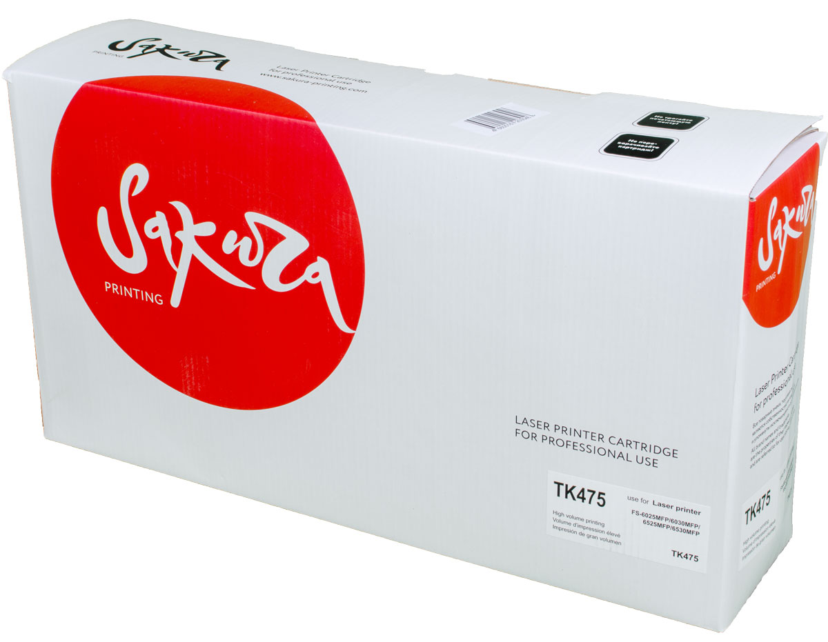 Sakura TK475, Black тонер-картридж для Kyocera FS-6025MFP/6030MFP/6525MFP/6530MFPSATK475 Sakura TK475, Black тонер-картридж для Kyocera FS-6025MFP/6030MFP/6525MFP/6530MFPSATK475Тонер-картридж Sakura TK475 для лазерных принтеров Kyocera FS-6025MFP/6030MFP/6525MFP/6530MFP является альтернативным решением для замены оригинальных картриджей. Он печатает с тем же качеством и имеет тот же ресурс, что и оригинальный картридж. В картриджах компании Sakura используется химический синтезированный тонер, который в отличие от дешевого тонера из перемолотого полимера, не царапает, а смазывает печатающий вал, что приводит к возможности многократных перезаправок картриджей. Такой подход гарантирует долгий срок службы принтера, превосходное качество и стабильность печати. Тонер-картриджи Sakura производятся при строгом соответствии стандартам ISO 9001 и ISO 14001, что подтверждено международными сертификатами.