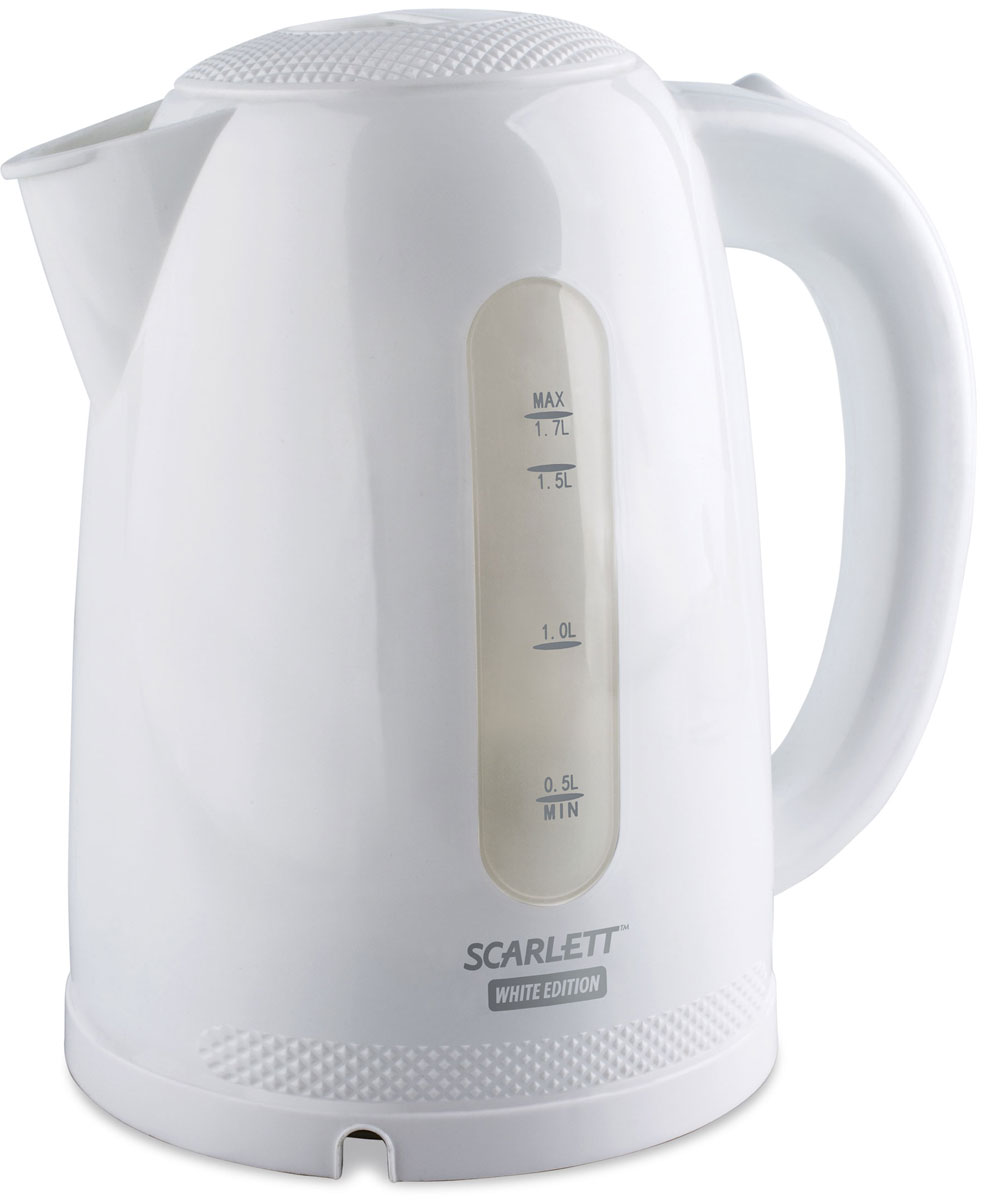 Scarlett SC-EK18P28, White электрический чайникSC-EK18P28 Scarlett SC-EK18P28, White электрический чайникSC-EK18P28Электрический чайник Scarlett SC-EK18P28 кипятит воду быстро, чтобы сэкономить ваше время. Рабочая мощность прибора 2200 Вт обеспечивает быстрое накаливание нагревательной подошвы, поэтому вода в ёмкости закипает за считанные минуты, что позволяет значительно сэкономить время, особенно в процессе утренних сборов на работу. Тонкий синтетический фильтр внутри ёмкости задерживает твёрдые частички в колбе. Он периодически снимается и промывается под струёй воды жёсткой щёточкой.