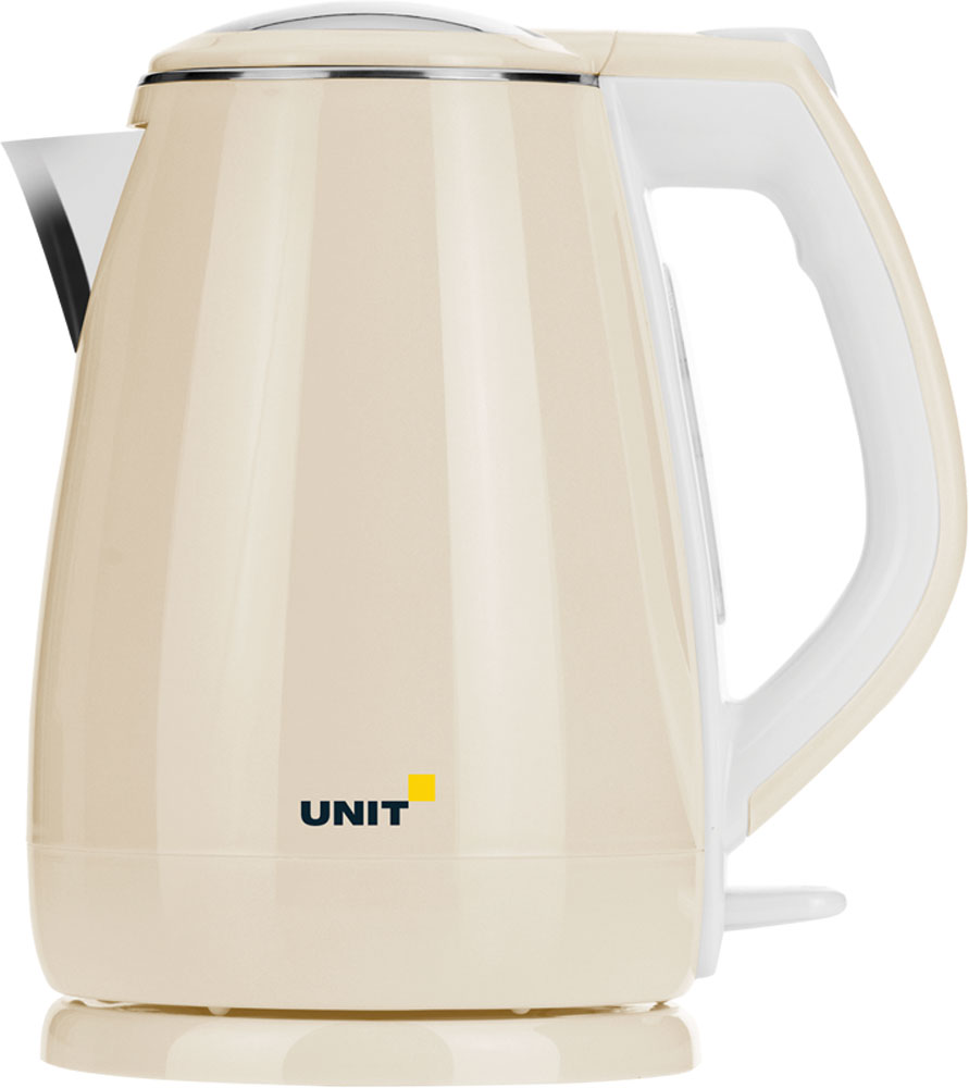 Unit UEK-268, Beige чайник электрическийCE-0379508 Unit UEK-268, Beige чайник электрическийCE-0379508Электрический чайник Unit UEK-268 прост в управлении и долговечен в использовании. Изготовлен из высококачественных материалов. Прозрачное окошко позволяет определить уровень воды. Мощность 2200 Вт быстро вскипятит 1,8 литра воды. Беспроводное соединение позволяет вращать чайник на подставке на 360°. Двухслойный корпус дольше удерживает тепло воды. Для обеспечения безопасности при повседневном использовании предусмотрены функция автовыключения, а также защита от включения при отсутствии воды.