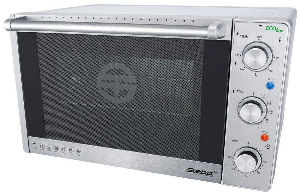Steba KB 41 ECO мини-печьKB 41 ECO Steba KB 41 ECO мини-печьKB 41 ECOКонвекционная электропечь Steba KB 41 ECO с антипригарным покрытием порадует всех любителей готовить быстро, вкусно и всегда удачно, поскольку обладает лучшими рабочими режимами и функциями для получения самых разнообразных блюд и прекрасной выпечки! Объем духовки равен 38 литрам с мощным верхним и нижним грилем, благодаря чему всегда можно побаловать себя и своих близких замечательной сочной курочкой с аппетитно хрустящей поджаренной корочкой, а также приготовлением домашнего шашлыка! Конвекционный режим духовки даст возможность без труда получать идеально пропеченную выпечку, так как создает оптимальные условия, при которых горячий воздух окутывает блюдо со всех сторон, сокращая время готовки и сохраняя пользу компонентов. Температура приготовления регулируется в диапазоне от 90 до 230 градусов, а также можно выбрать время приготовления блюд благодаря таймеру с установкой до 90 минут. Steba KB 41 ECO проста в уходе за счет наличия антипригарного...