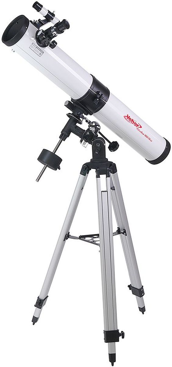 Veber 900/76 EQ PolarStar телескоп23386 Veber 900/76 EQ PolarStar телескоп23386Рефлектор Ньютона (зеркальный), диаметр объектива - 76 мм, фокусное расстояние - 900 мм, экваториальная монтировка EQ2 с механизмами тонких движений по обеим осям. ОПИСАНИЕ Этот недорогой зеркальный телескоп-рефлектор на экваториальной монтировке хорошо подойдет для первого знакомства с астрономией. Прибор имеет внушительные габариты (длина 860 мм, диаметр зеркала 76 мм). Благодаря большому фокусному расстоянию и богатой комплектации оптическими аксессуарами, вы можете выбрать оптимальное увеличение — от 45х для наблюдений днем (ближняя дистанция фокусировки 20,5 м), до 450х — для ночных небесных исследований. В этот прибор вы сможете рассматривать лунные кратеры диаметром около 6 км, Сатурн, Марс, некоторые из ярчайших туманностей. Вес самой трубы невелик, поэтому монтировка типа EQ2 (с возможностью установки дополнительного часового механизма) является оптимальной. Телескоп поставляется в комплекте с алюминиевым штативом, который имеет дополнительные металлические...