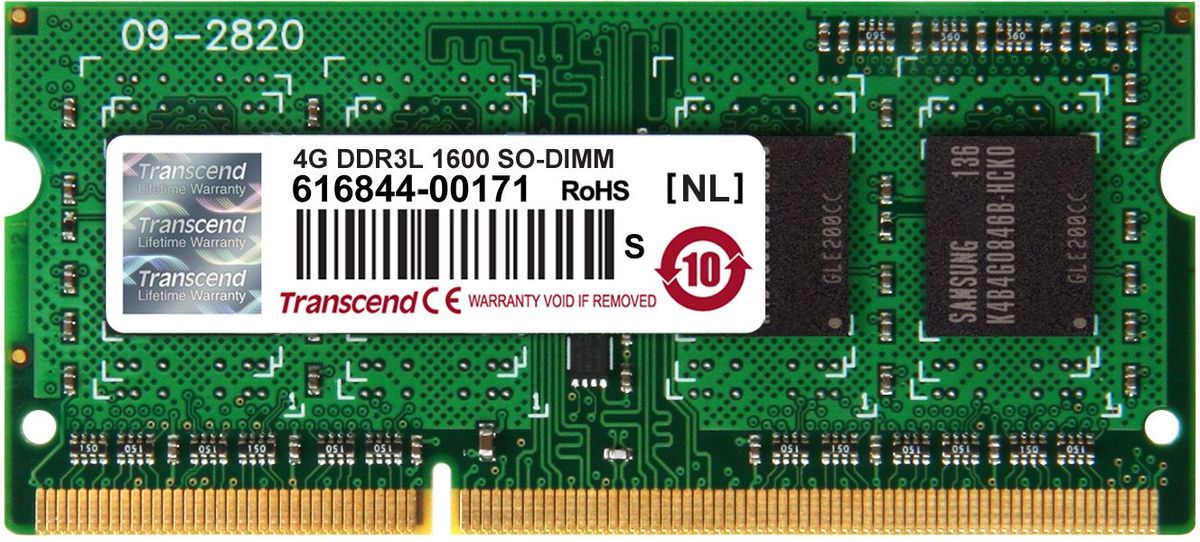 Transcend DDR3L SODIMM 4GB 1600МГц модуль оперативной памятиTS512MSK64W6H Transcend DDR3L SODIMM 4GB 1600МГц модуль оперативной памятиTS512MSK64W6HМиниатюрные размеры модуля памяти Transcend DDR3L SODIMM 4GB делают его подходящим для использования в ноутбуках. Частота 1600 МГц обеспечивает его высокую производительность (этот параметр легко можно отследить с помощью стандартного теста, проведенного любой операционной системой). Установка проста, не занимает много времени и не требует от вас наличия специальных знаний и умений. Модуль изготовлен из высококачественного текстолита, благодаря чему обладает очень высокой прочностью и долговечностью. Количество ранков: 1