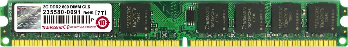Transcend JetRam DDR2 DIMM 2GB 800МГц модуль оперативной памятиJM800QLU-2G Transcend JetRam DDR2 DIMM 2GB 800МГц модуль оперативной памятиJM800QLU-2GTranscend JetRam DDR2 DIMM 2GB - это планка оперативной памяти объемом 2 ГБ, отличающаяся высочайшей надежностью работы. Оперативная память является одним из главных элементов в персональном компьютере. От нее зависит работа системы в целом, ее скорость работы и производительность. Данная модель оперативной памяти обладает пропускной способностью 6400Мб/с, благодаря чему будет поддерживаться высокая производительность ПК. При создании использовались исключительно передовые и инновационные технологии, благодаря чему модель отличается высочайшей надежностью работы, а также увеличенным сроком службы.