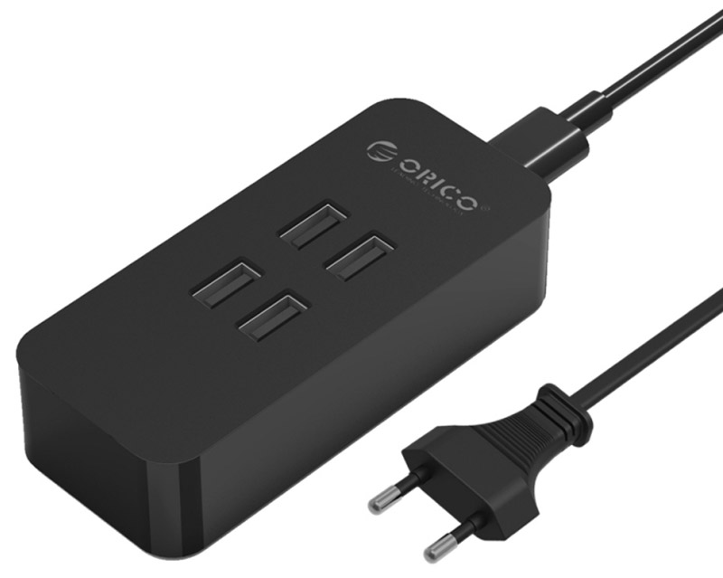 Orico DCV-4U-EU, Black зарядное устройствоORICO DCV-4U-EU-BK Orico DCV-4U-EU, Black зарядное устройствоORICO DCV-4U-EU-BKORICO DCV-4U - зарядное устройство нового поколения с 4-мя USB портами, обладает повышенной системой контроля и стабилизации тока, а также интеллектуальной системой перераспределения мощности (smart system). Корпус устройства выполнен из пожароустойчивого пластика. Максимальная выходная мощность 4х5В/4А, 20 ВТ.