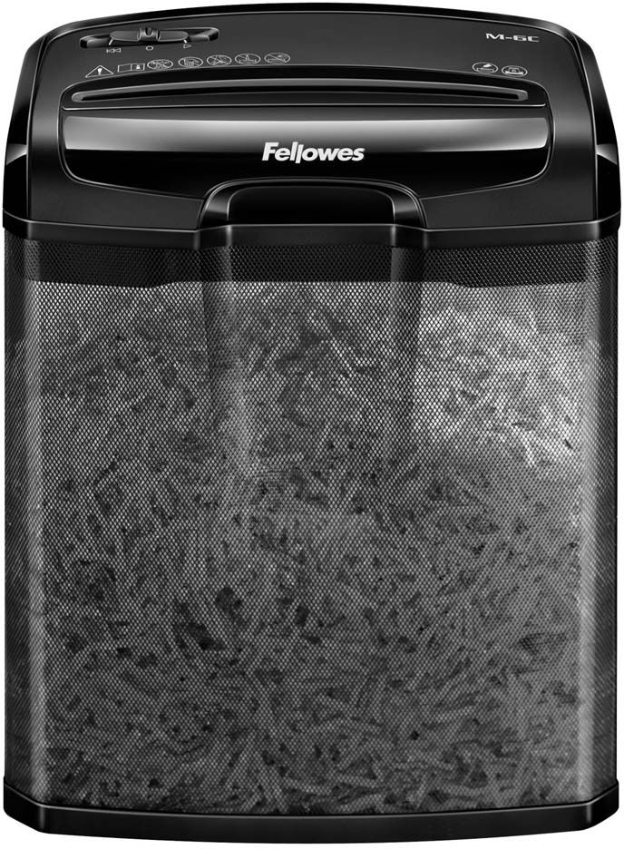 Fellowes Powershred M-6C, Black шредерFS-46021 Fellowes Powershred M-6C, Black шредерFS-46021Powershred М-6C - удобный и стильный шредер для персонального использования с рекомендуемой нагрузкой до 40 листов в день. Производительность – 6 листов. Перекрестная резка на фрагменты размером 4х46мм обеспечивает P-3 уровень секретности по DIN 66399. Металлическая сетчатая корзина отлично выглядит и позволит легко оценить ее наполненность.