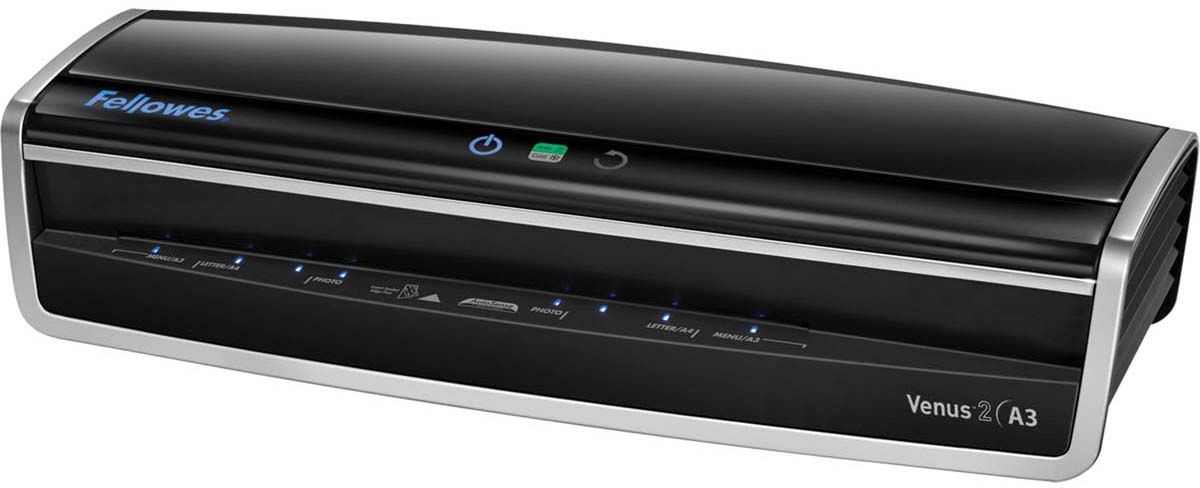 Fellowes Venus 2 A3 автоламинаторFS-57342 Fellowes Venus 2 A3 автоламинаторFS-57342Автоламинатор Venus 2 A3 для большого офиса - уникальная модель, сочетающая в себе все достижения компании Fellowes в области ламинирования документов. Ламинатор готов к работе уже через 30 секунд после включения, при этом все необходимые настройки ламинатор выставляет самостоятельно - при включении аппарата активизируется функция Auto-Sense, которая автоматически устанавливает оптимальный режим ламинирования в зависимости от толщины заготовки. Эксклюзивная технология HeatGuard™ позволяет дотрагиваться до ламинатора, не боясь обжечься. Механизм ClearPath точно направляет и обеспечивает плавное прохождение ламинируемого документа, тем самым препятствуя зажевыванию документа. Функция SleepMode позволяет снизить объем потребляемой энергии за счет переключения ламинатора в спящий режим. Удобный сенсорный интерфейс. Скорость ламинирования 100 см в минуту позволит в кратчайшие сроки получить готовый документ, заламинированный с профессиональным уровнем качества. Диапазон плёнок 75 –...