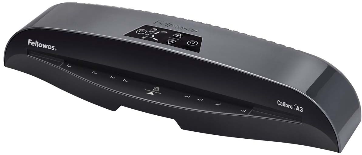 Fellowes Calibre A3 ламинаторFS-57401 Fellowes Calibre A3 ламинаторFS-57401Fellowes Calibre A3 для использования в малом офисе. Calibre заменяет модель Callisto, которая будет снята с производства. Благодаря технологии InstaHeat ламинатор Calibre нагревается всего за 60 секунд. Новый ламинатор готов к работе в 5 раз быстрее, чем его предшественник. Применение технологии HotSwap позволяет мгновенно переключаться между температурными режимами без ожидания нагрева или охлаждения. Скорость ламинирования выставляется автоматически и составляет до 50 см/мин. InstaHeat быстрый старт за 60 секунд Heat Guard запатентованная технология безопасности, уменьшает температуру корпуса на 50% и гарантирует полную безопасность пользователя при прикосновении. Auto Shut OFF Автоматическое отключение ламинатора после простоя. Hot swap Позволяет ламинировать с разной по толщине пленкой без ожидания охлаждения или нагрева аппарата. Jam Free механизм ClearPath обеспечивает 100% работу без заторов и зажевывания документов при использовании расходных материалов Fellowes.
